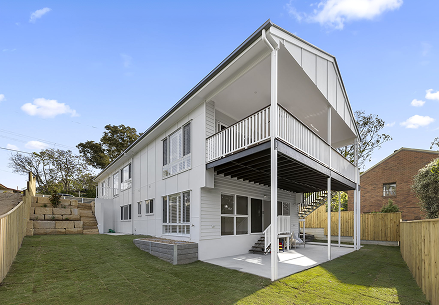 Sloping block custom home